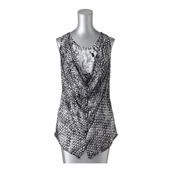 Simply Vera by Vera Wang Women's Button-down Double Layered Shirt Size M Black - Picture 1 of 12